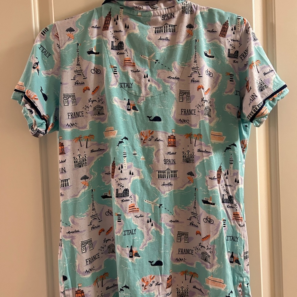 🐒🌎🙊munki munki 🌎 ‘around the world’ Map Print Pajama Set 🐒🌎🙈 - Picture 8 of 12